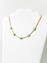 Turquoise Herringbone Necklace