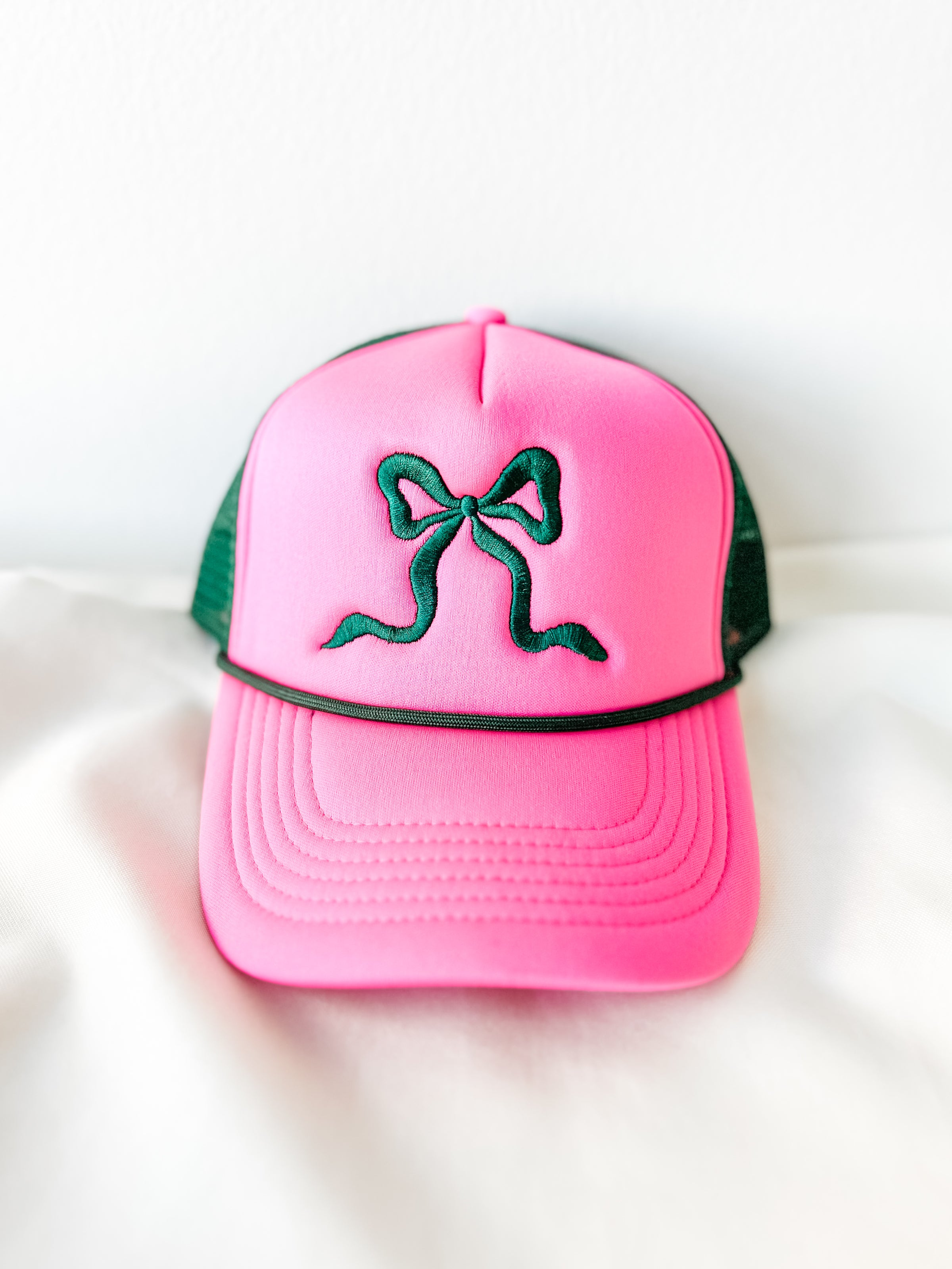 Bow Green and Pink Trucker Hat