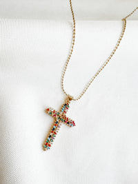 Multicolor Cross Necklace