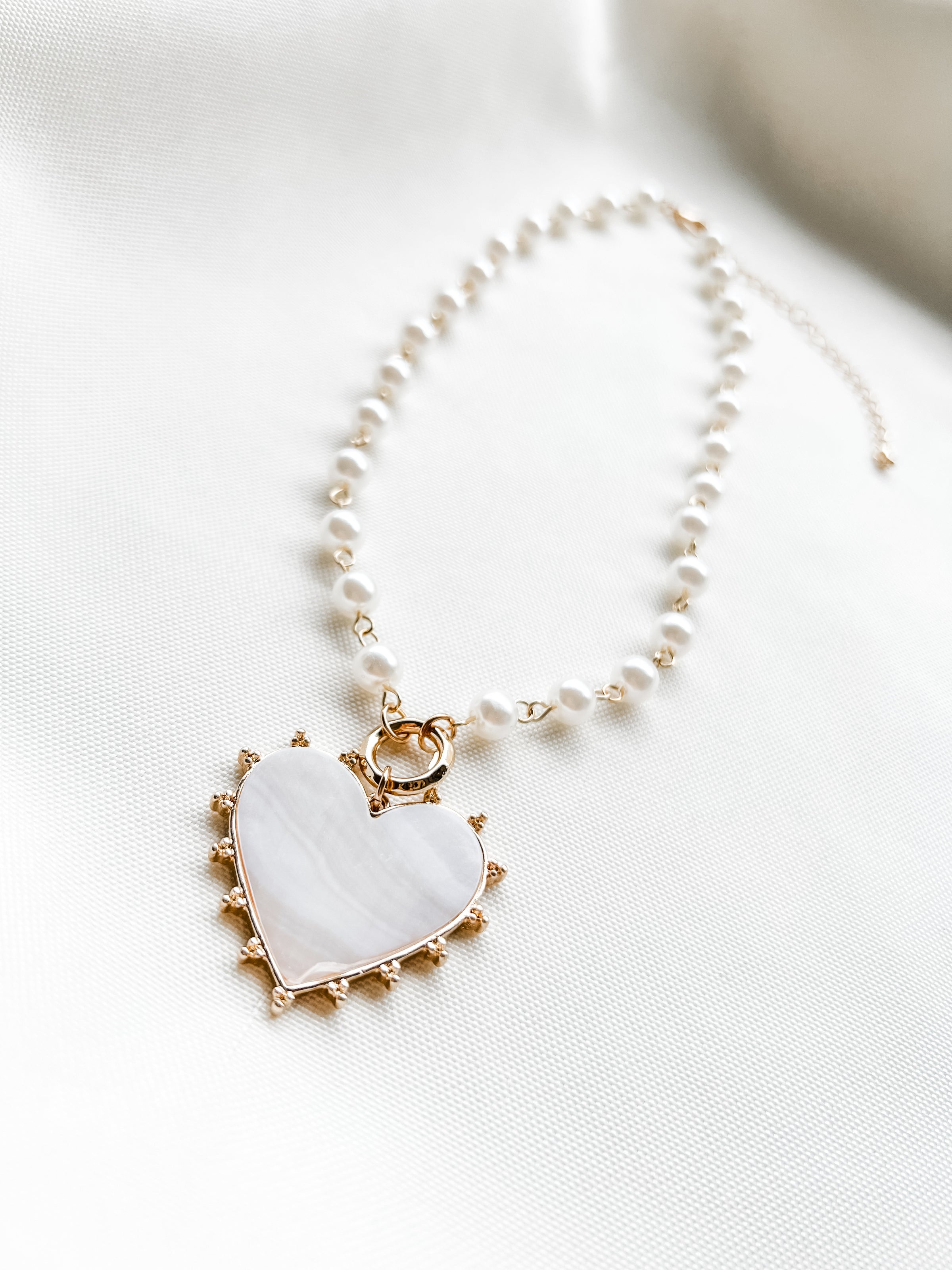 Mother of Pearl Heart Necklace