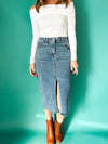 Middle Ground Denim Skirt