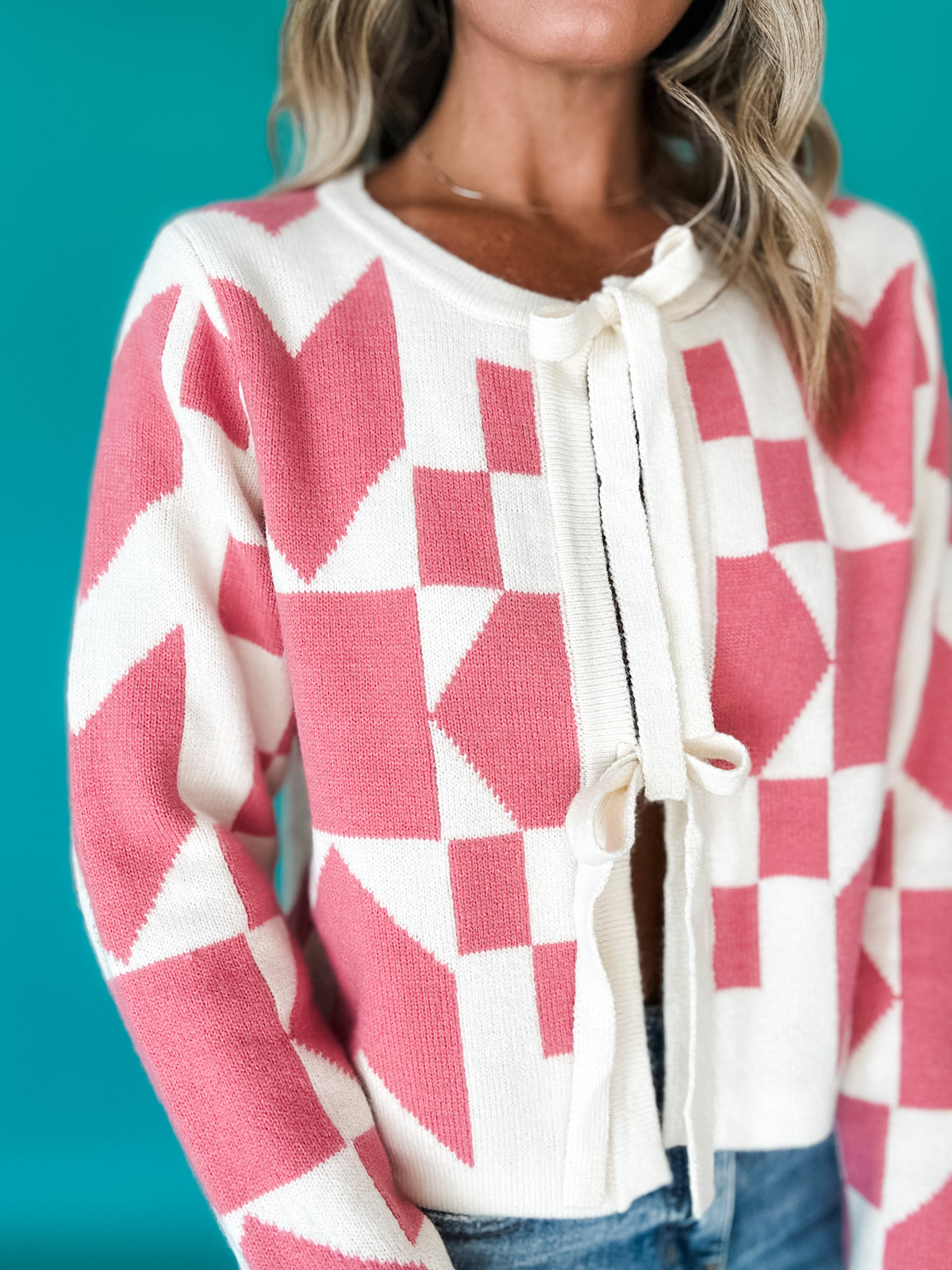 Geometric Drama Cardigan