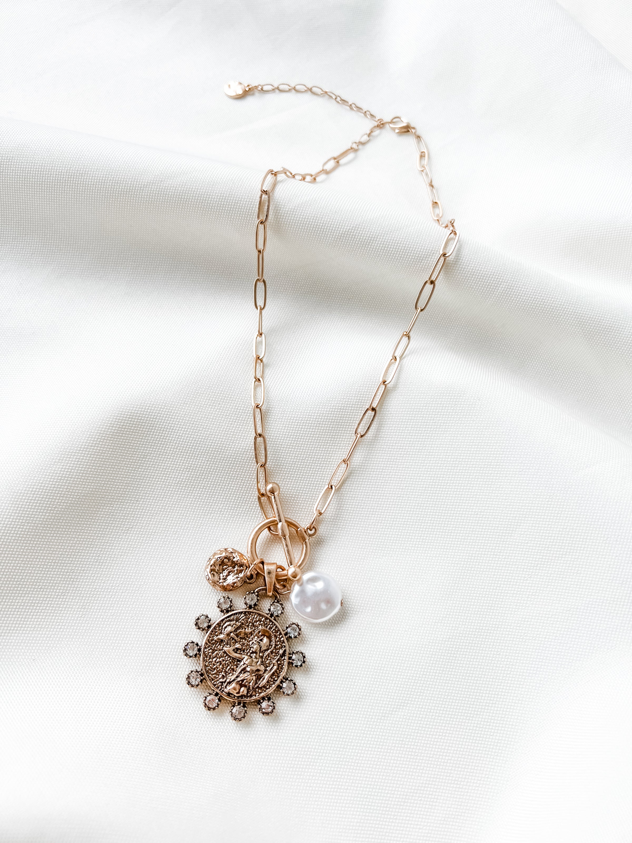 Crystal Coin Necklace