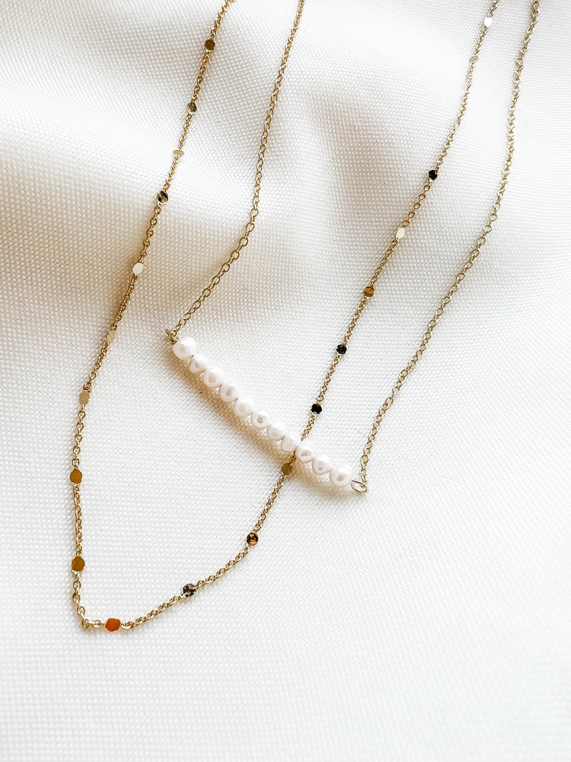 Pearl Bar Layered Necklace