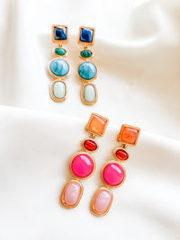 Multi Stone Drop Earring