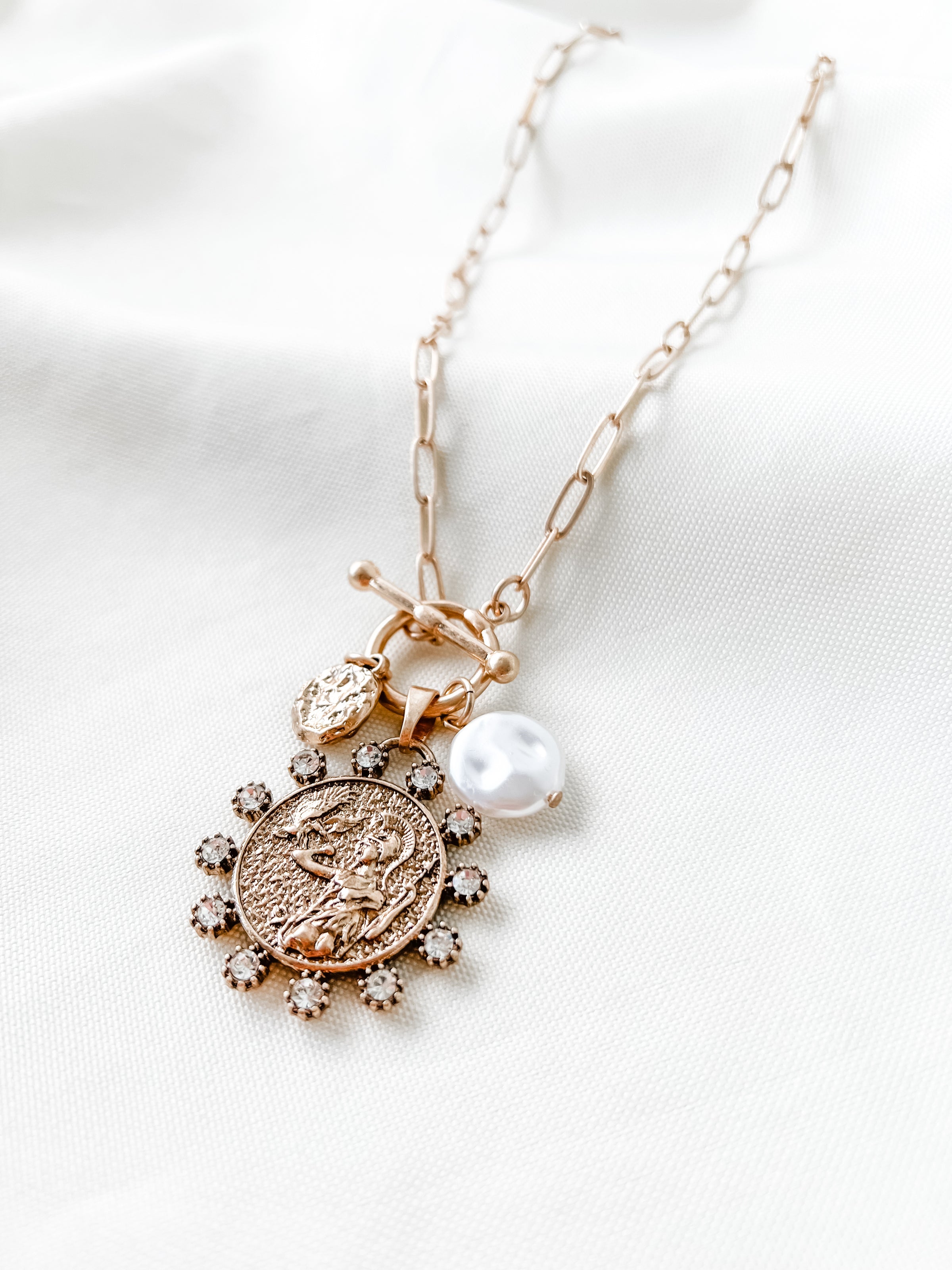 Crystal Coin Necklace