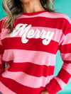 Merry Embroidered Stripe Pullover