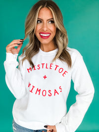 Mistletoe Plus Mimosas Pullover