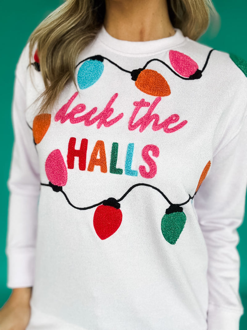 Deck the Halls Embroidered Pullover