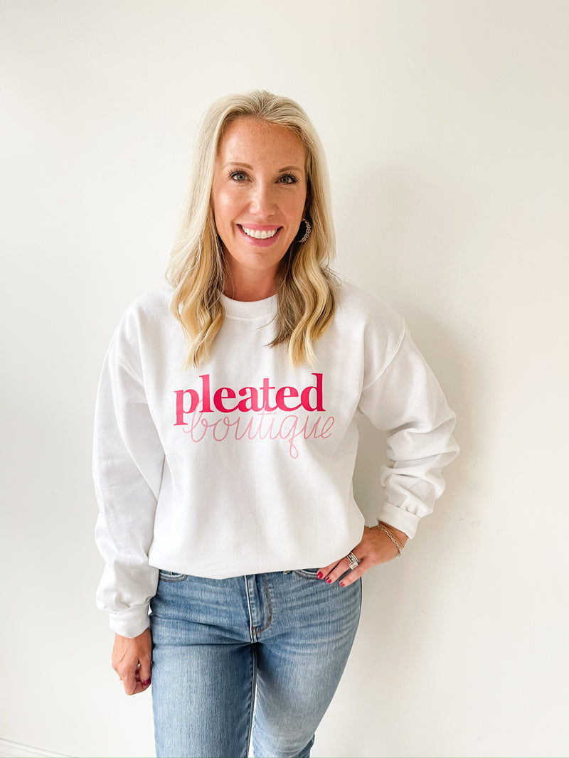 Pleated Logo Pullover